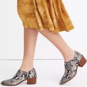 Madewell Sonia Low Chelsea Snake Embossed Leather Booties 8